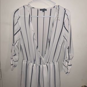 white and stripped romper